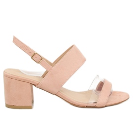 Lyserøde højhælede sandaler 660-1 / SA-2 Pink