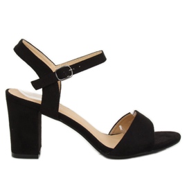 Sort FH-3M25 Sorte sandaler på stolpen