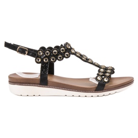 SHELOVET Sandaler med ornamenter sort