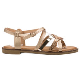Bestelle Gyldne damesandaler gylden