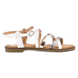 Bestelle Hvide sandaler til kvinder brun gul
