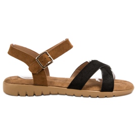 Primavera Sandaler i ruskind brun sort