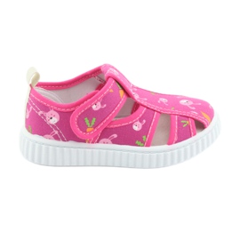 American Club børnesko med velcro pink TEN 32/19 hvid lyserød