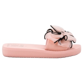Best Shoes Skumtøfler med sløjfe lyserød