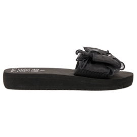Best Shoes Skumtøfler med sløjfe sort