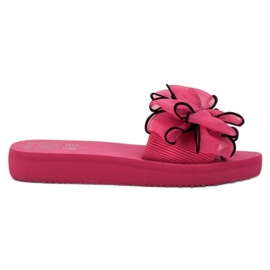 Best Shoes Skumtøfler med sløjfe lyserød