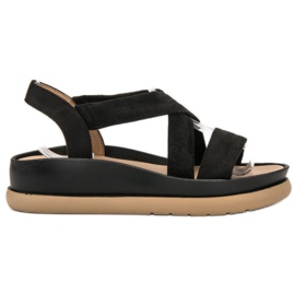 SHELOVET Slip-on sandaler på platformen sort