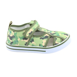 American Club børnesko med velcrogrøn camo TEN 27/19 brun grå