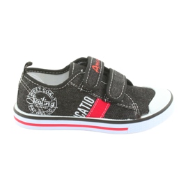American Club sorte jeans velcro sneakers hvid rød