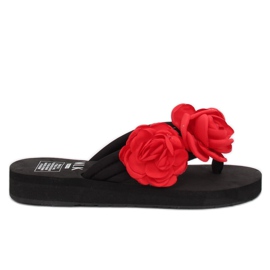Sort TS-33 Sorte flip-flops rød
