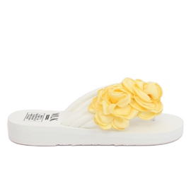 Hvide flip-flops TS-33 Hvid gul