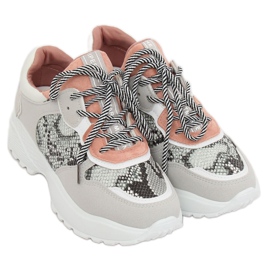 Grå BL170P Snake Skin sportssko lyserød