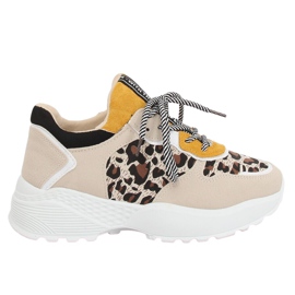 BL170P Leopardprint beige sportssko brun gul