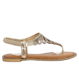 Klip-klapper med sten ZY172 L.GOLD gylden