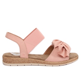 Kvinders sandaler med en lyserød sløjfe F3055 Pink