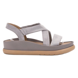 SHELOVET Slip-on sandaler på platformen grå
