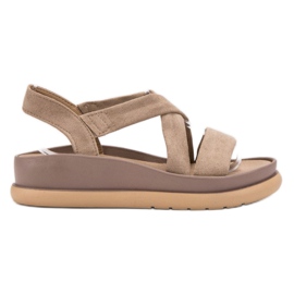 SHELOVET Slip-on sandaler på platformen brun