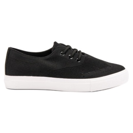 SHELOVET Sorte tekstilsneakers