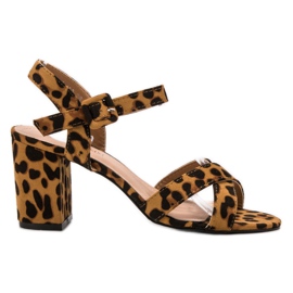 Queen Vivi Sandaler i leopardprint brun