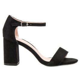 Diamantique Elegante sandaler i ruskind sort
