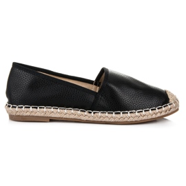 Tina&Co Slip-on espadriller med øko-læder sort