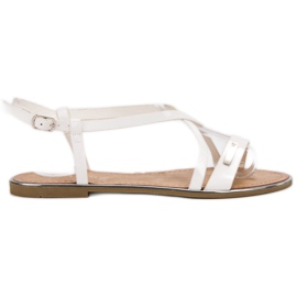 Anesia Paris Lakerede flade sandaler hvid