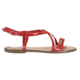 Anesia Paris Lakerede flade sandaler rød