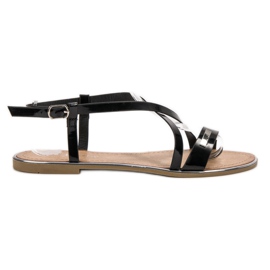 Anesia Paris Lakerede flade sandaler sort