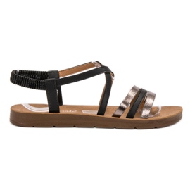 Super Mode Moderigtige slip-on sandaler sort