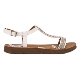 Forever Folie Sandaler med cubic zirconia hvid