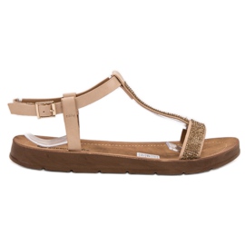 Forever Folie Sandaler med cubic zirconia brun