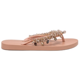 SHELOVET Flip-flops i gummi med ornamenter gul