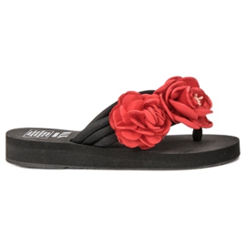 SHELOVET Let flip-flops med blomster sort