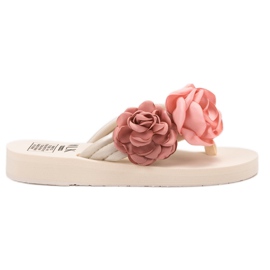 SHELOVET Let flip-flops med blomster brun