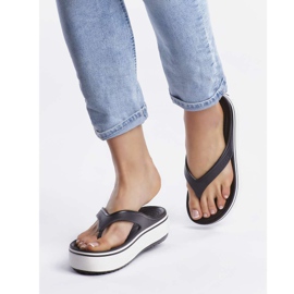 Crocs Crocband platform Flip 066 sort hvid flerfarvet