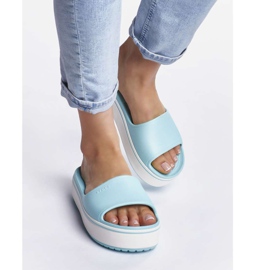 Crocs Krokbånd platform Slide 4JE Ice Blue Ice Blue blå