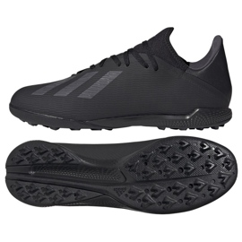 Adidas X 19.3 Tf M F35373 fodboldstøvler sort sort
