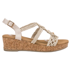 SHELOVET Boho flettede sandaler brun