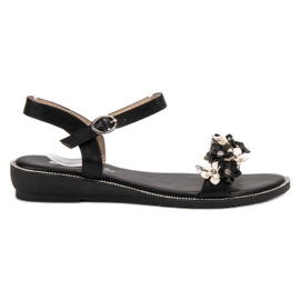 Forever Folie Sandaler med blomster sort