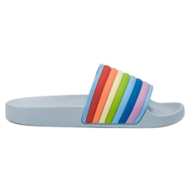 Sweet Shoes Farverige gummi flip -flops blå flerfarvet