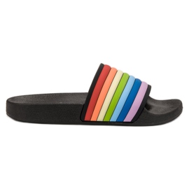 Sweet Shoes Farverige gummi flip -flops sort flerfarvet
