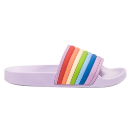 Sweet Shoes Farverige gummi flip -flops violet flerfarvet