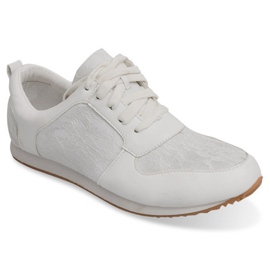 Sportssko med blonder 3575 hvid