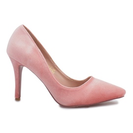 Francine Pink Velour Heels lyserød