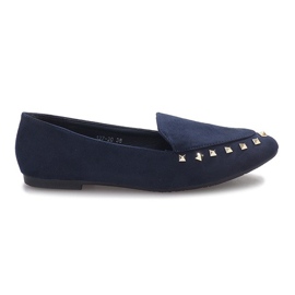 Marineblå slip-ons med Hawen studs marine blå