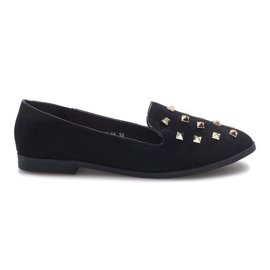 Sorte slip-on sko med Lords studs