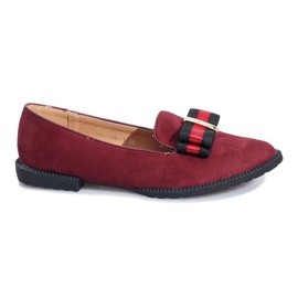 Røde slip-on sko med en Rossa sløjfe