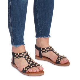 Sommer sorte flade sandaler