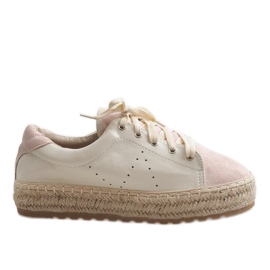 Lyserøde LX-07 snøret espadriller