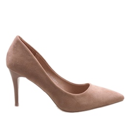 Pink klassiske ruskind stiletter 100-828ES-1 lyserød